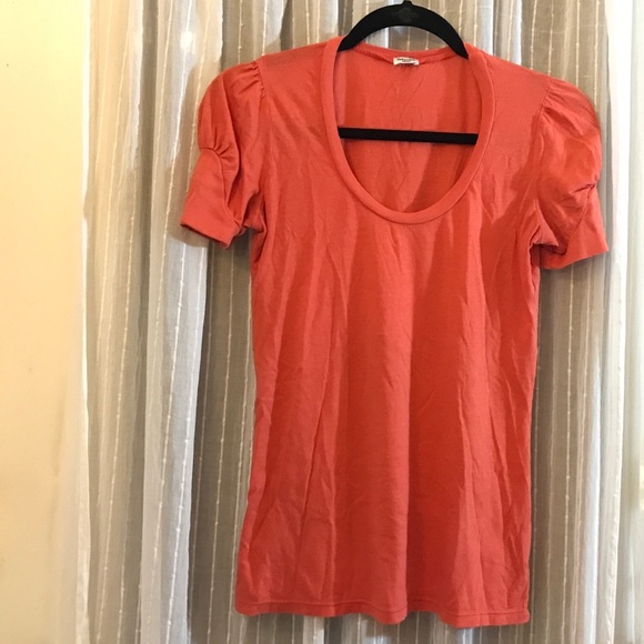 Splendid Coral Scoop Neck Modal Cotton Tee Size M - Picture 7 of 9